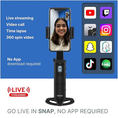 SIGNI FOLLO Ai Face Tracker Tripod with Bluetooth Remote 360 Degree Rotation, Adjustable Height